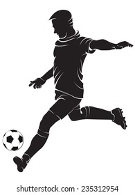 Football Soccer Player Ball Isolated On Stock Vector Royalty Free