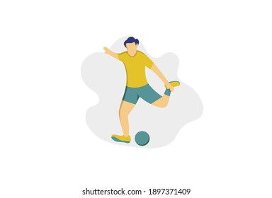 Football or soccer player with flat design icon concept