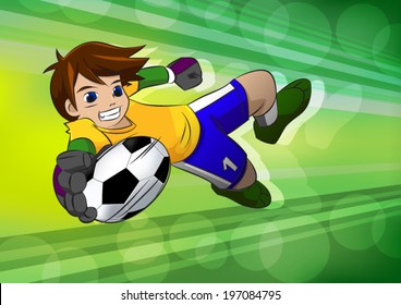 Football Soccer Player Goal Cartoon