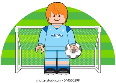 Football Soccer Player Goalkeeper Vector Illustration - Layered File