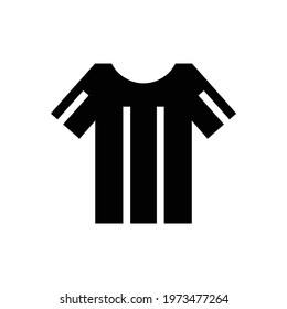 Football or Soccer Player Jersey icon in Glyph Style. a jersey that the player wears during the match. Vector illustration icons can be used for applications, websites, or part of a logo.