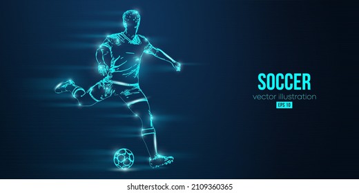 football soccer player man in action isolated blue background. Vector illustration - Shutterstock ID 2109360365