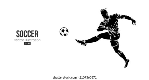 football soccer player man in action isolated white background. Vector illustration