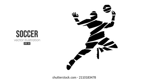 football soccer player man in action isolated white background. Vector illustration