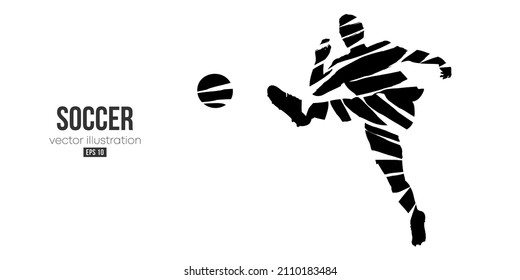 football soccer player man in action isolated white background. Vector illustration