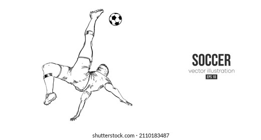 football soccer player man in action isolated white background. Vector illustration