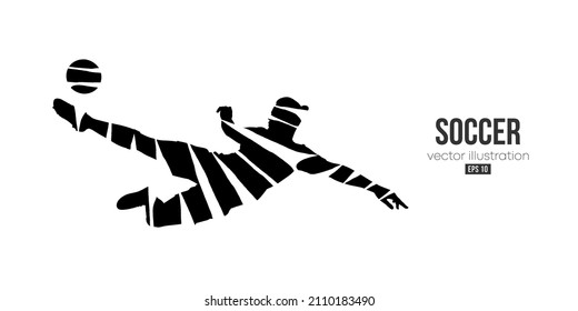 football soccer player man in action isolated white background. Vector illustration