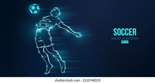 football soccer player man in action isolated blue background. Vector illustration