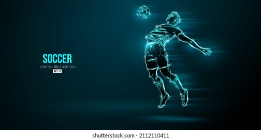 football soccer player man in action isolated blue background. Vector illustration