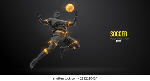 football soccer player man in action isolated black background. Vector illustration - Shutterstock ID 2112110414