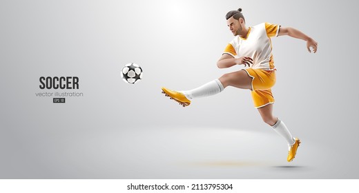 football soccer player man in action isolated white background. Vector illustration - Shutterstock ID 2113795304