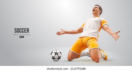 football soccer player man in action isolated white background. Vector illustration - Shutterstock ID 2113795388