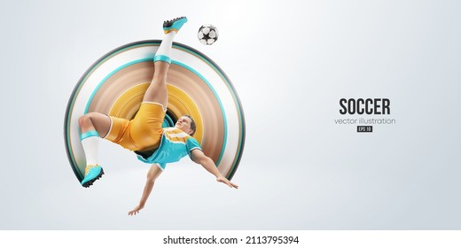 football soccer player man in action isolated white background. Vector illustration