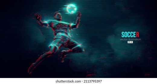 football soccer player man in action isolated blue background. Vector illustration