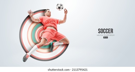 football soccer player man in action isolated white background. Vector illustration