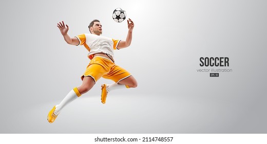 football soccer player man in action isolated white background. Vector illustration - Shutterstock ID 2114748557