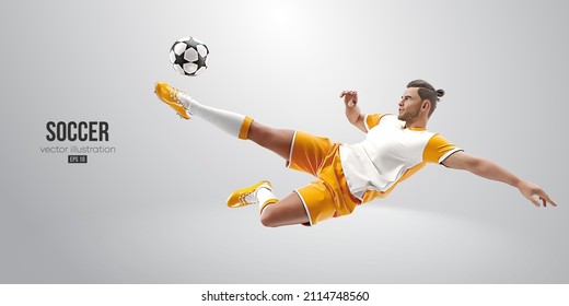 football soccer player man in action isolated white background. Vector illustration - Shutterstock ID 2114748560