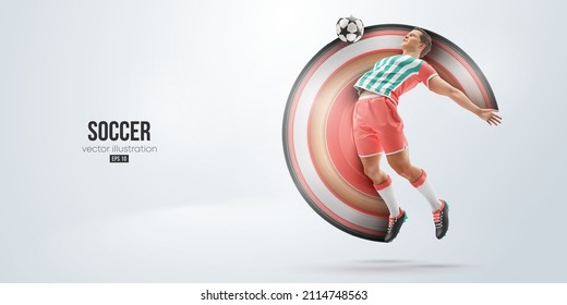 football soccer player man in action isolated white background. Vector illustration