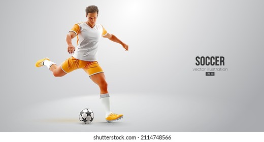 football soccer player man in action isolated white background. Vector illustration - Shutterstock ID 2114748566