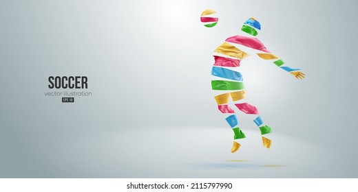 football soccer player man in action isolated white background. Vector illustration