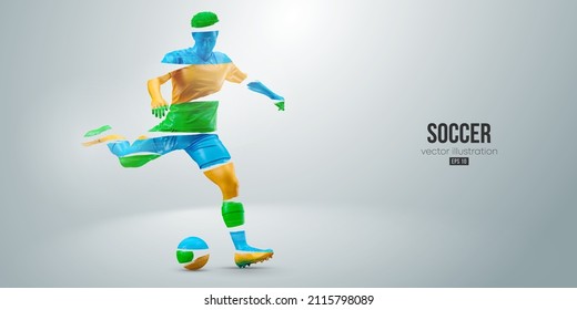 football soccer player man in action isolated white background. Vector illustration