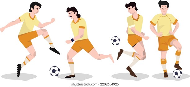 football soccer player man in action isolated white background. Vector illustration design