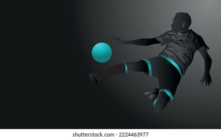 football soccer player man in action isolated black background.