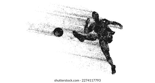 football soccer player man in action isolated white background. Vector illustration