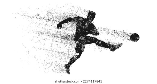 football soccer player man in action isolated white background. Vector illustration