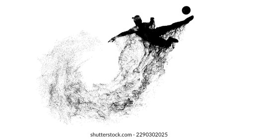 football soccer player man in action isolated white background. Vector illustration