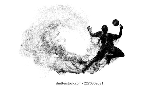 football soccer player man in action isolated white background. Vector illustration