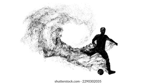 football soccer player man in action isolated white background. Vector illustration