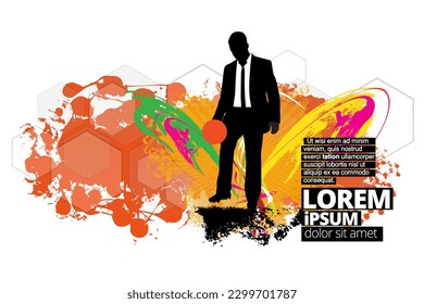 Football soccer player man in action. Vector illustration