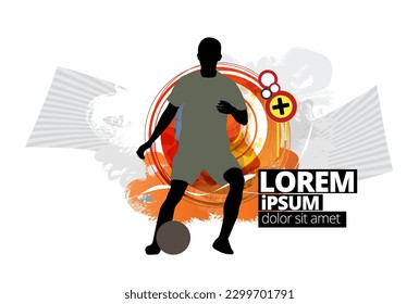 Football soccer player man in action. Vector illustration