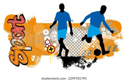 Football soccer player man in action. Vector illustration