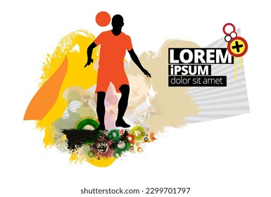 Football soccer player man in action. Vector illustration