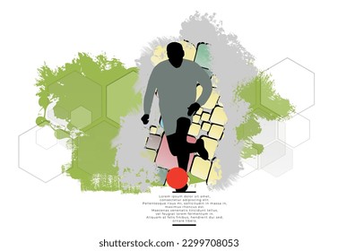 Football soccer player man in action. Vector illustration