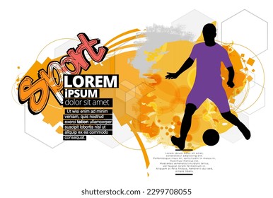 Football soccer player man in action. Vector illustration