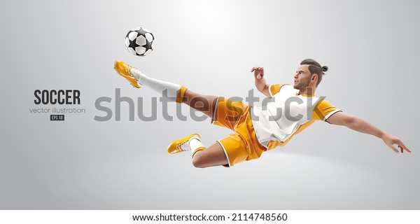 football soccer player man in action\
isolated white background. Vector\
illustration