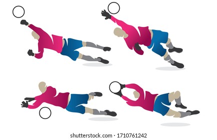 football soccer player shape silhouette set vector design