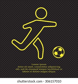 football (soccer) player silhouette with ball isolated