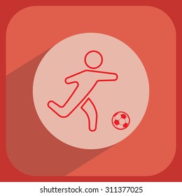 football (soccer) player silhouette with ball isolated