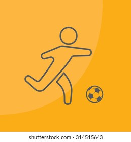 football (soccer) player silhouette with ball isolated