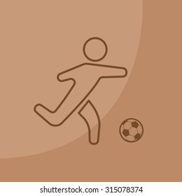 football (soccer) player silhouette with ball isolated