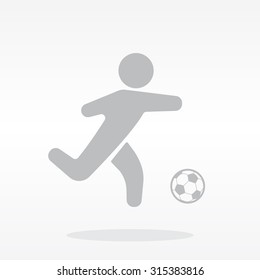 football (soccer) player silhouette with ball isolated