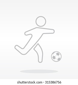 football (soccer) player silhouette with ball isolated