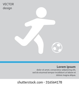 football (soccer) player silhouette with ball isolated