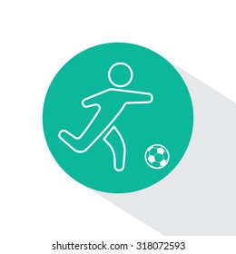 football (soccer) player silhouette with ball isolated