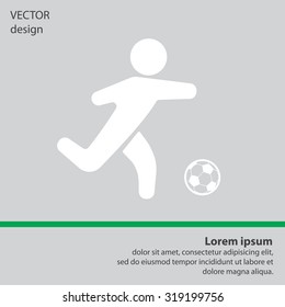 football (soccer) player silhouette with ball isolated