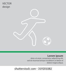 football (soccer) player silhouette with ball isolated